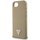 Guess Grained Triangle Apple iPhone 17e / iPhone 16e MagSafe tok, világosbarna