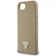   Guess Grained Triangle Apple iPhone 17e / iPhone 16e MagSafe tok, világosbarna