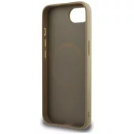   Guess Grained Triangle Apple iPhone 17e / iPhone 16e MagSafe tok, világosbarna