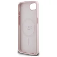   Guess Silicone Script Metal Logo Apple iPhone 17e / iPhone 16e MagSafe szilikon tok, rózsaszín