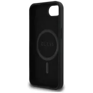   Guess Silicone Script Metal Logo Apple iPhone 17e / iPhone 16e MagSafe szilikon tok, fekete