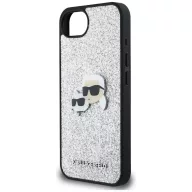   Karl Lagerfeld Fixed Glitter Ikonik Metal Pin Apple iPhone 17e / iPhone 16e hátlap tok, ezüst