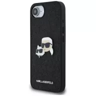   Karl Lagerfeld Fixed Glitter Ikonik Metal Pin Apple iPhone 17e / iPhone 16e hátlap tok, fekete
