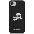 Karl Lagerfeld Fixed Glitter Ikonik Metal Pin Apple iPhone 17e / iPhone 16e hátlap tok, fekete
