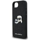 Karl Lagerfeld Fixed Glitter Ikonik Metal Pin Apple iPhone 17e / iPhone 16e hátlap tok, fekete