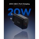 Spigen Essential EE201EU 1-port hálózati töltő adapter, 20W, Fekete