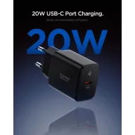   Spigen Essential EE201EU 1-port hálózati töltő adapter, 20W, Fekete
