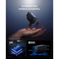   Spigen Essential EE201EU 1-port hálózati töltő adapter, 20W, Fekete