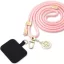 Guess Crossbody Strap Cord 4G Charm univerzális pánt, Arany/Rózsaszín