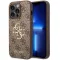 Guess PU 4G Metal Logo Apple iPhone 15 Pro hátlap tok, barna
