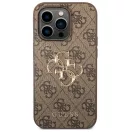 Guess PU 4G Metal Logo Apple iPhone 15 Pro hátlap tok, barna
