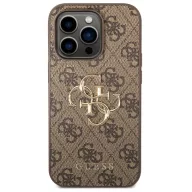   Guess PU 4G Metal Logo Apple iPhone 15 Pro hátlap tok, barna