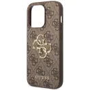 Guess PU 4G Metal Logo Apple iPhone 15 Pro hátlap tok, barna