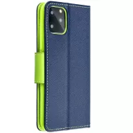 Fancy Motorola G35 5G mágneses flip tok, kék-lime
