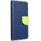 Fancy Motorola G55 5G mágneses flip tok, kék-lime