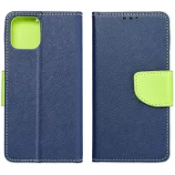 Fancy Motorola G55 5G mágneses flip tok, kék-lime