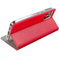 Magnet Motorola G55 5G mágneses flip tok, piros