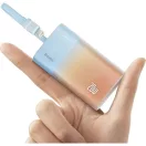 Baseus Popsickle 5200mAh 20W Powerbank beépített Lightning kábellel + 30 cm-es USB-C kábellel, kék-narancs