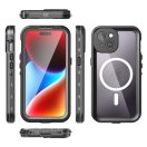 Shellbox Apple iPhone 15 Plus MagSafe vízálló tok, fekete
