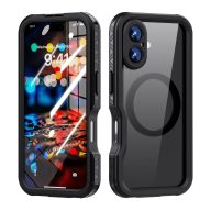   Shellbox Apple iPhone 16 MagSafe vízálló tok, fekete, mintás