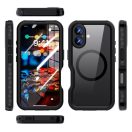 Shellbox Apple iPhone 16 Plus MagSafe vízálló tok, fekete, mintás