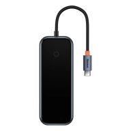   Baseus AcmeJoy 5 az 1-ben hub, USB-C - 2xUSB-A 3.0, USB-A 2.0, USB-C PD, HDMI, sötétszürke