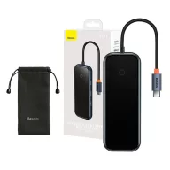  Baseus AcmeJoy 5 az 1-ben hub, USB-C - 2xUSB-A 3.0, USB-A 2.0, USB-C PD, HDMI, sötétszürke