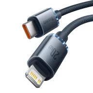   Baseus Crystal Shine USB-C-Lightning kábel, 20W, PD, 2m, fekete