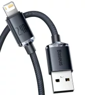   Baseus Crystal Shine USB-Lightning kábel, 2.4A, 1.2m, fekete