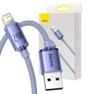 USB-kábel Lightning Baseus Crystal, 2,4A, 2m, lila
