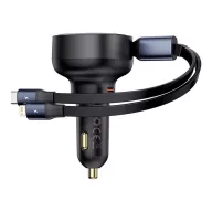   Baseus Enjoyment autó töltő USB-C - USB-C kábellel, Lightning 60W, fekete