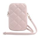 Guess PU Quilted 4G Metal Logo telefontartó táska, rózsaszín