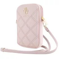   Guess PU Quilted 4G Metal Logo telefontartó táska, rózsaszín