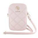 Guess PU Quilted 4G Metal Logo telefontartó táska, rózsaszín