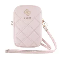   Guess PU Quilted 4G Metal Logo telefontartó táska, rózsaszín