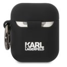 Karl Lagerfeld 3D Logo NFT Karl Head Apple AirPods 1/2 szilikon tok, fekete