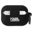 Karl Lagerfeld 3D Logo NFT Karl Head Apple AirPods Pro 2 szilikon tok, fekete