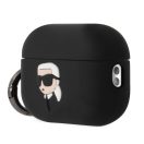 Karl Lagerfeld 3D Logo NFT Karl Head Apple AirPods Pro 2 szilikon tok, fekete