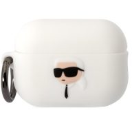   Karl Lagerfeld 3D Logo NFT Karl Head Apple AirPods Pro 2 szilikon tok, fehér