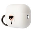 Karl Lagerfeld 3D Logo NFT Karl Head Apple AirPods Pro 2 szilikon tok, fehér