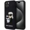 Karl Lagerfeld 3D Rubber Karl and Choupette Apple iPhone 13 hátlap tok, fekete