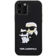   Karl Lagerfeld 3D Rubber Karl and Choupette Apple iPhone 13 hátlap tok, fekete