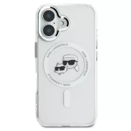   Karl Lagerfeld IML Karl & Choupette Metal Frame iPhone 16 MagSafe tok, átlátszó