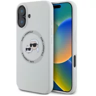   Karl Lagerfeld Liquid Silicone K&CH Heads Apple iPhone 16 MagSafe tok, bézs