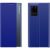 Apple iPhone 12 Pro Max, Oldalra nyíló tok, stand, hívás mutatóval, vékony csíkban, Wooze Look Inside, kék