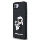 Karl Lagerfeld 3D Rubber Karl and Choupette Apple iPhone 17e / iPhone 16e hátlap tok, fekete