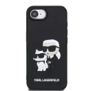Karl Lagerfeld 3D Rubber Karl and Choupette Apple iPhone 17e / iPhone 16e hátlap tok, fekete
