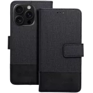   Gomma Xiaomi Redmi Note 14 4G flip/oldalra nyíló tok kártyatartó résszel, fekete