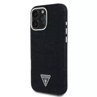   Guess Denim Triangle Logo iPhone 16 Pro MagSafe hátlap tok, fekete