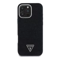   Guess Denim Triangle Logo iPhone 16 Pro MagSafe hátlap tok, fekete